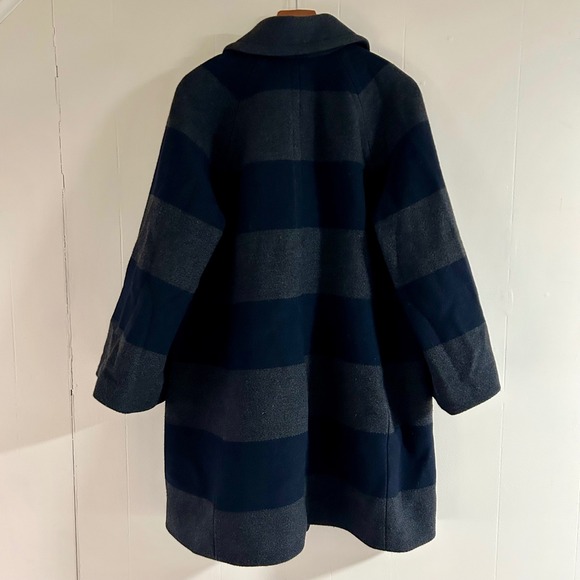 J. Crew Rugby Stripe Wool Peacoat in Gray & Navy sz 12 - Picture 4 of 4